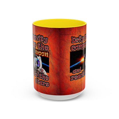 defy conquer reach - Accent Mug (burnt orange)