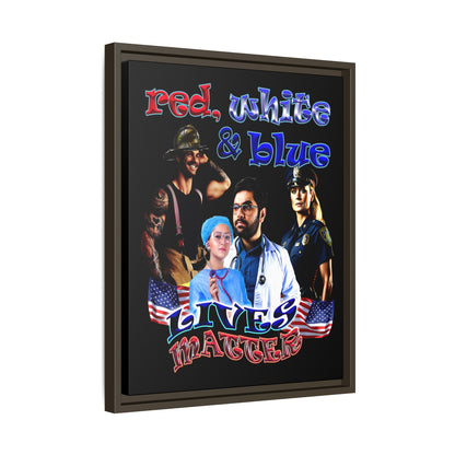 rw&b lives matter - framed canvas art (black)