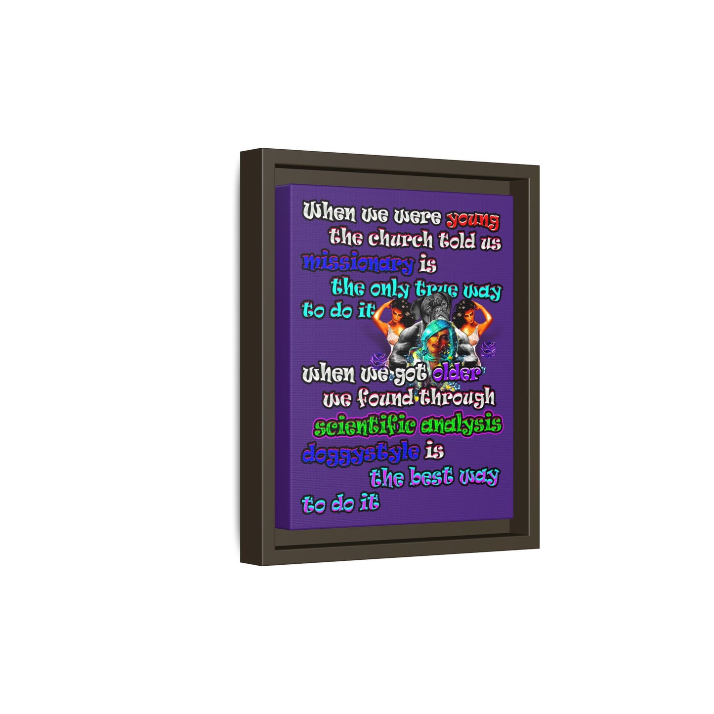 doggystyle - framed canvas art (purple)