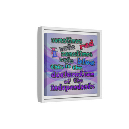 declaration of the independents - framed canvas art (light blue-pink wave)