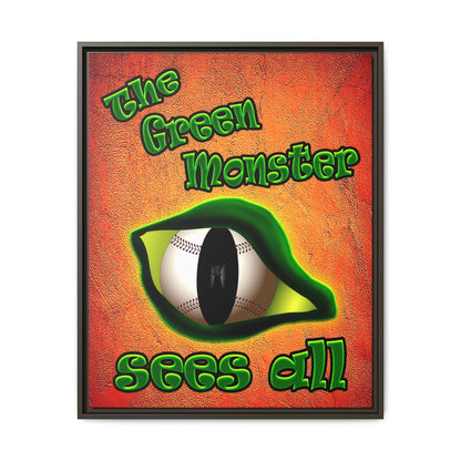 green monster - framed canvas art (burnt orange)