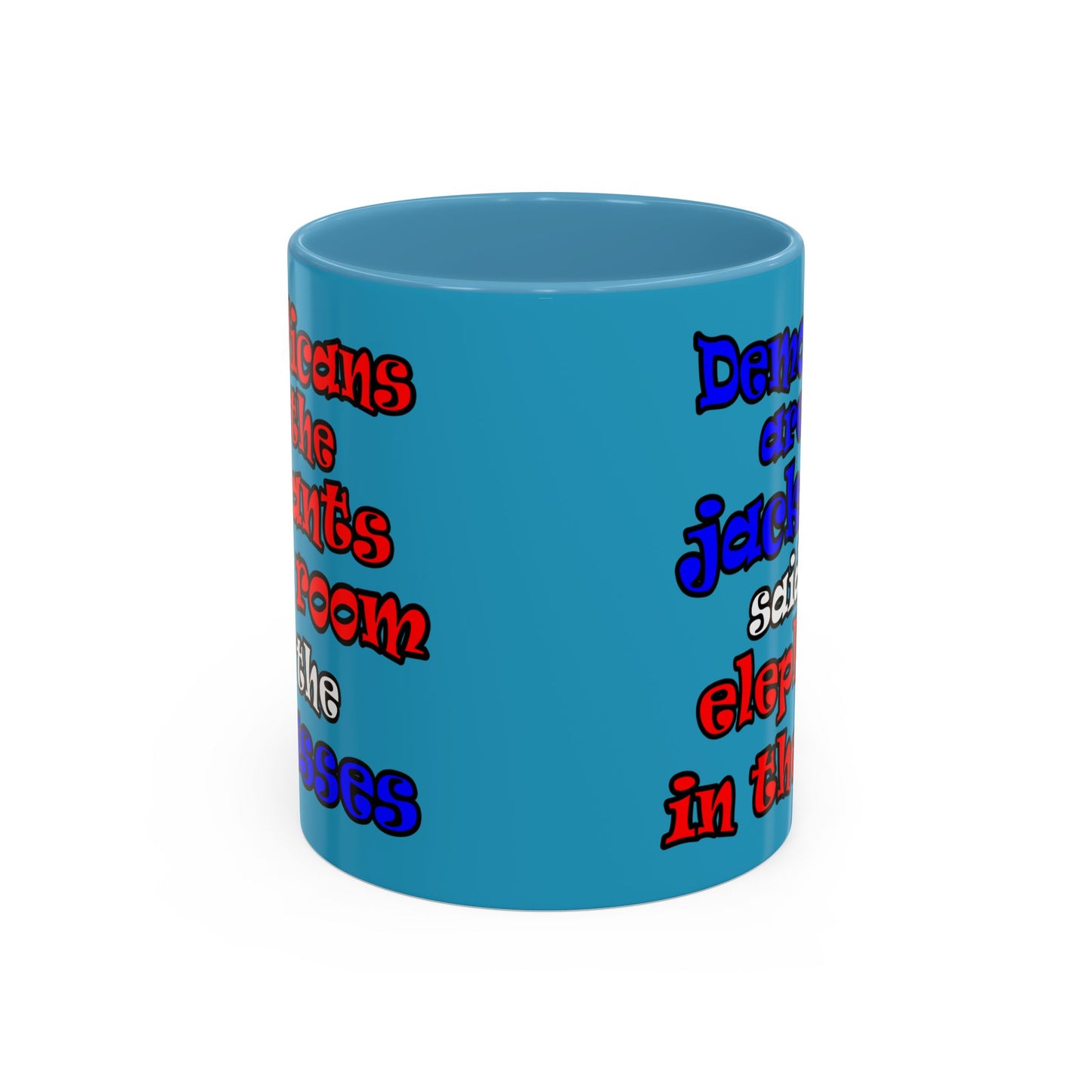 donkeys and elephants - Accent Mug (turquoise)