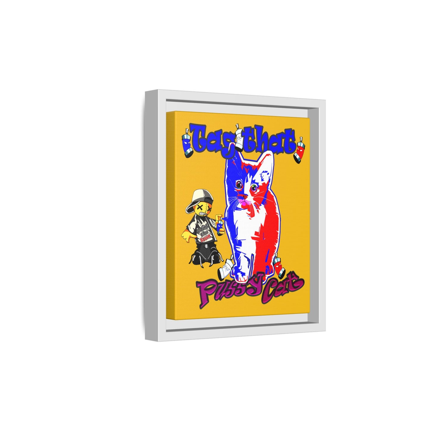 tag that - framed canvas art (yellow)