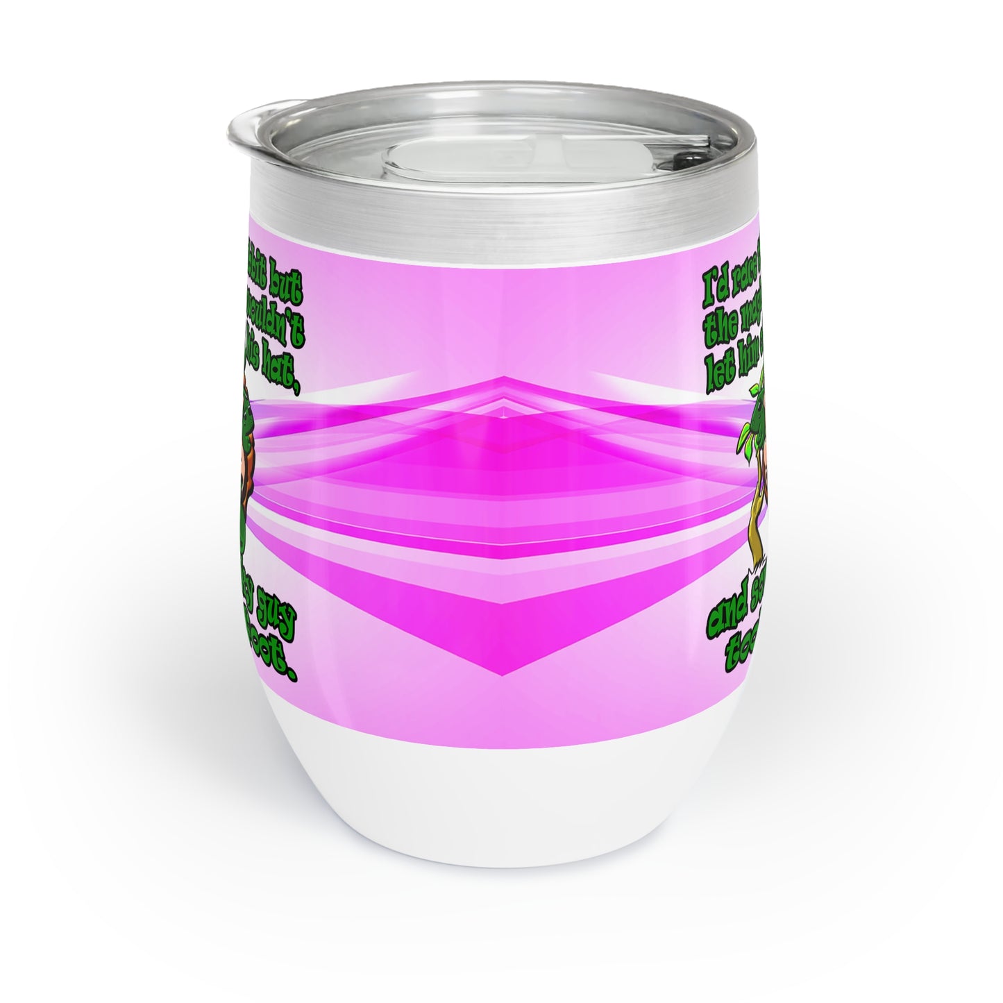 turtle race - Chill Wine Tumbler (light blue-pink wave)