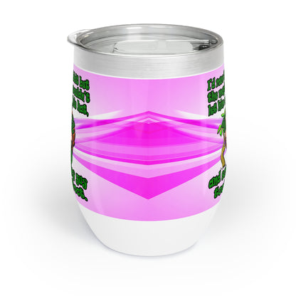 turtle race - Chill Wine Tumbler (light blue-pink wave)