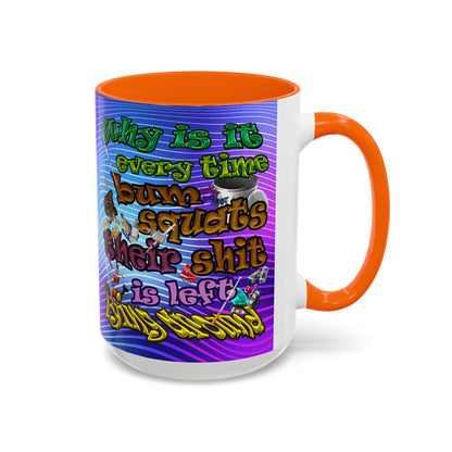 the bum's shit - Accent Mug (purple wave)