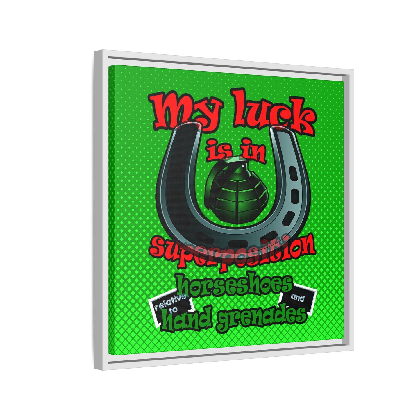 my luck - framed canvas art (logo green)