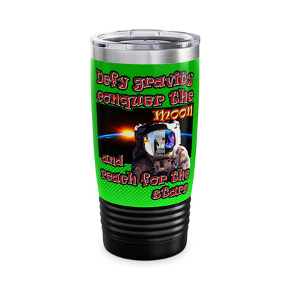 defy conquer reach - Ringneck Tumbler, 20oz (logo green)