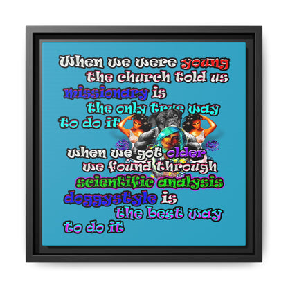 doggystyle - framed canvas art (turquoise)