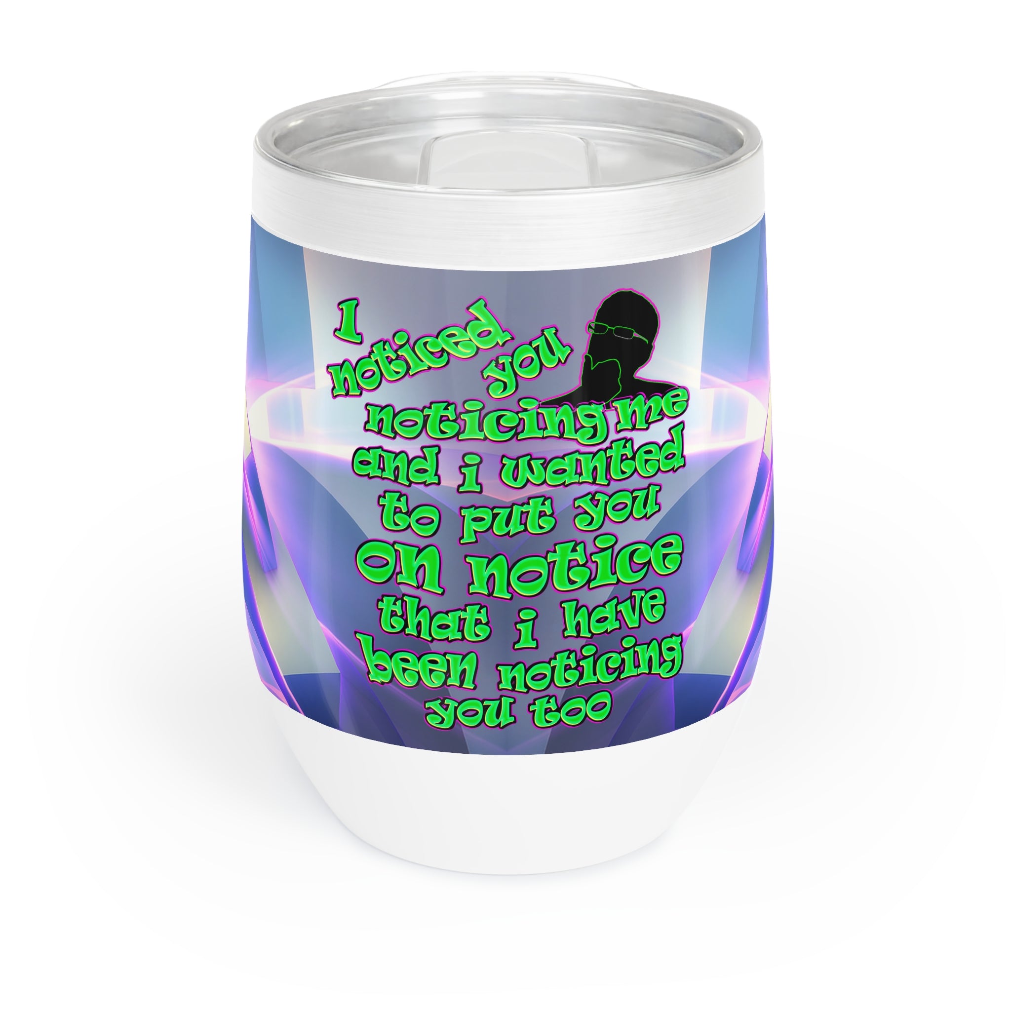 noticed you noticing - Chill Wine Tumbler (grey-pink wave)