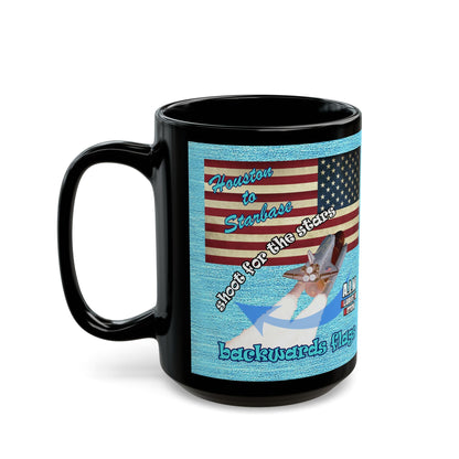 shoot for the stars - Black Mug (faded blue)