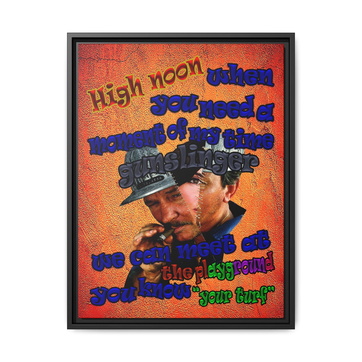 high noon - framed canvas art (burnt orange)