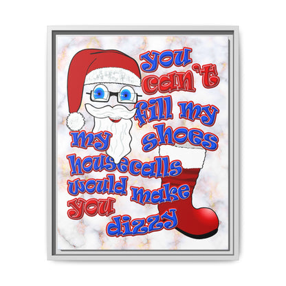 santa's shoes - framed canvas art (white marble)