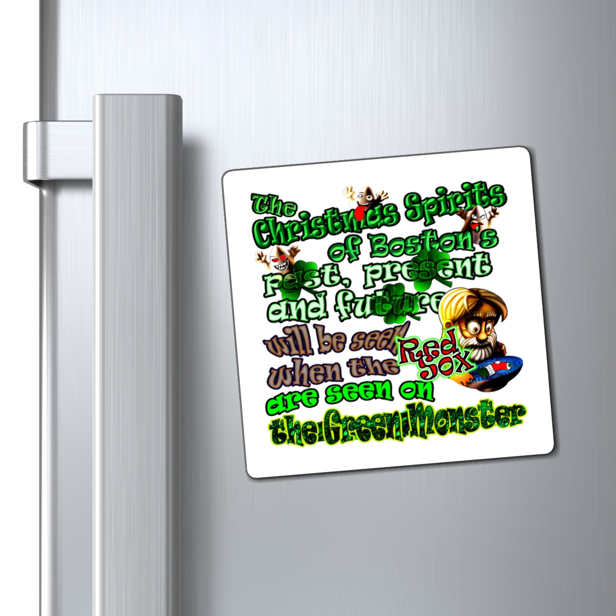 christmas spirits of boston - Magnets - (white)