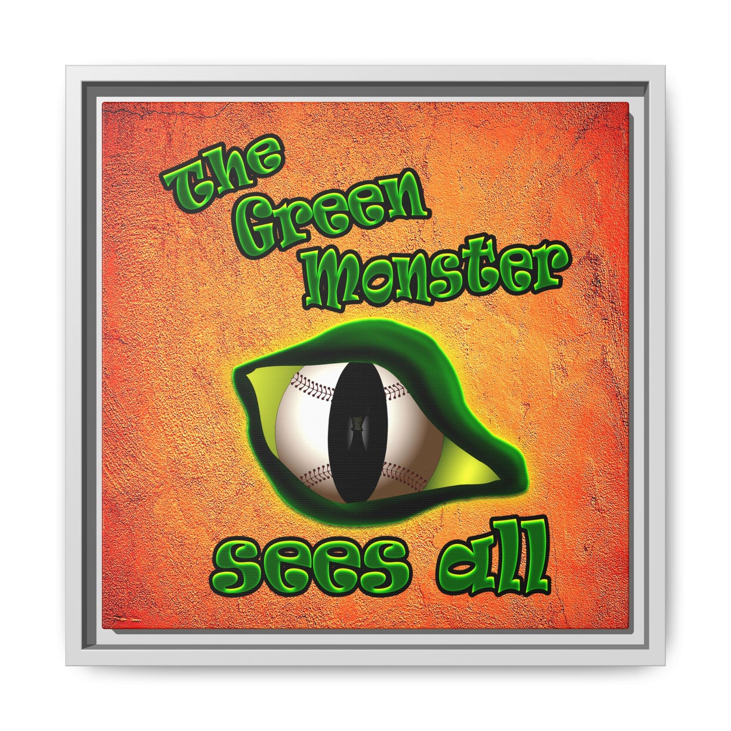 green monster - framed canvas art (burnt orange)
