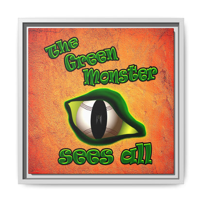 green monster - framed canvas art (burnt orange)