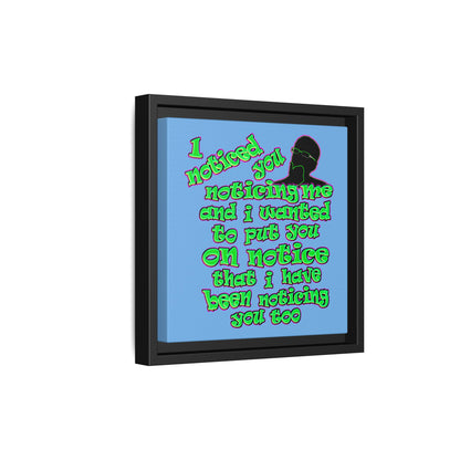 noticed you noticing - framed canvas art (light blue)