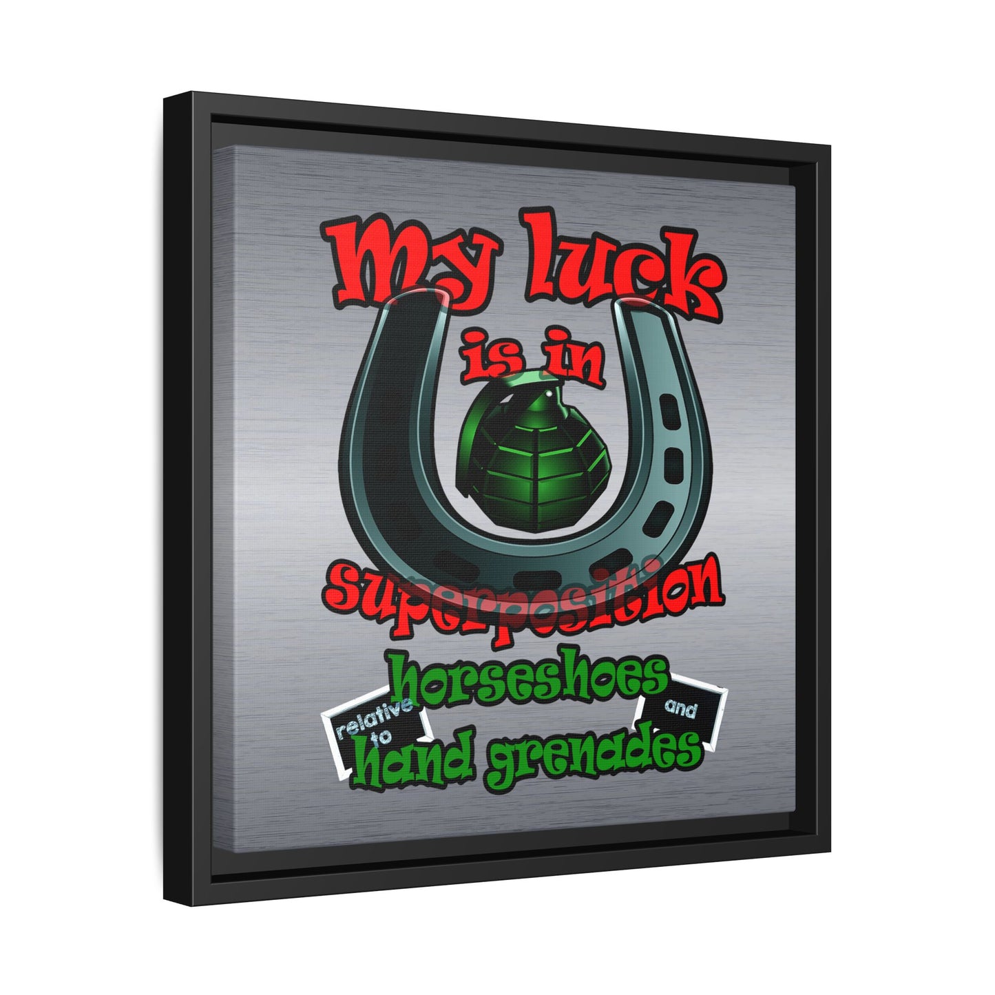 my luck - framed canvas art (brushed nickel)