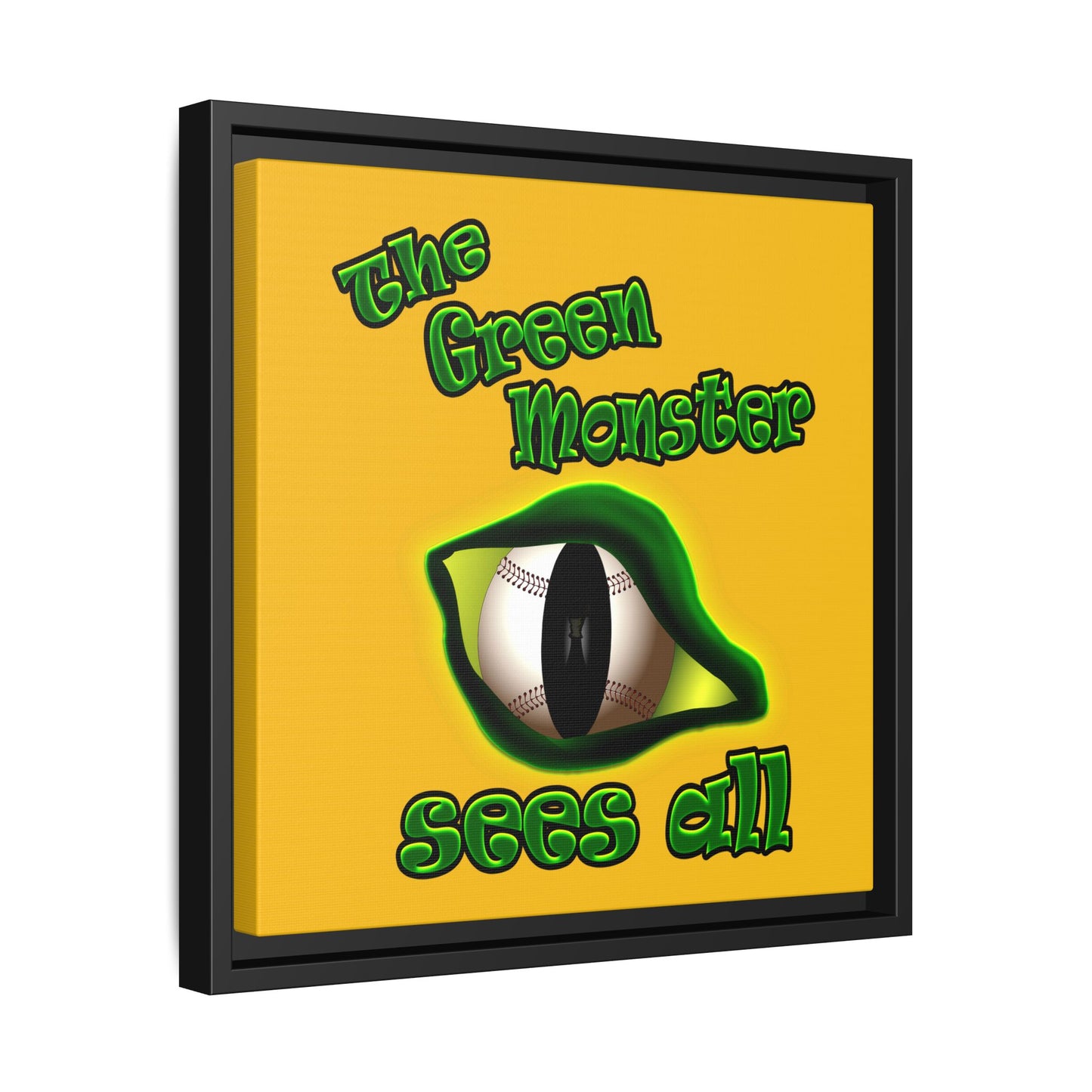 green monster - framed canvas art (yellow)