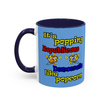 popping like popcorn - Accent Mug (light blue)
