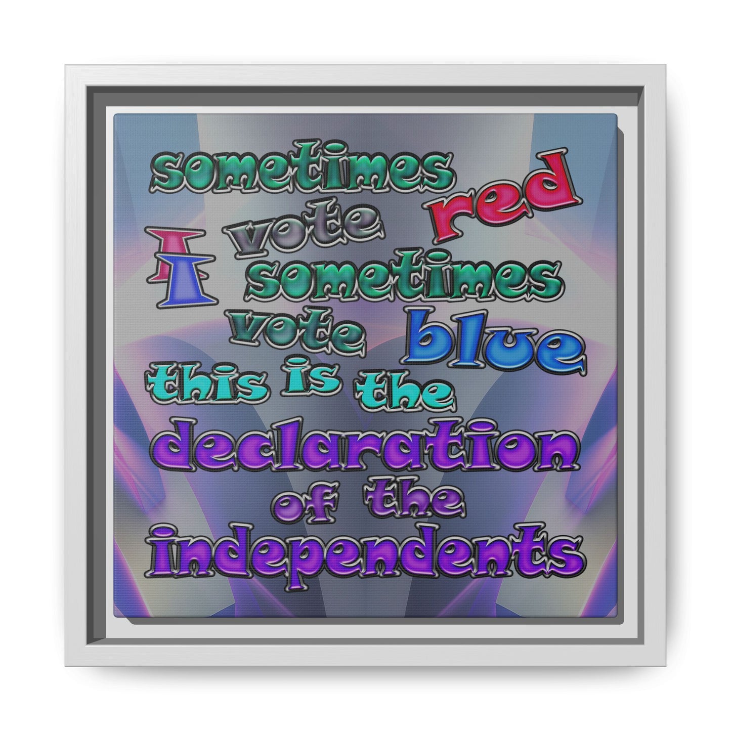 declaration of the independents - framed canvas art (grey-pink wave)