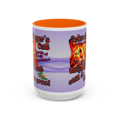 schrodinger's cat - Accent Mug (light blue-pink wave)