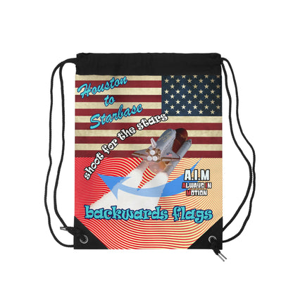 shoot for the stars - Drawstring Bag (yellow-orange wave)