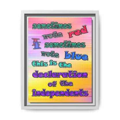 declaration of the independents - framed canvas art (color blur)