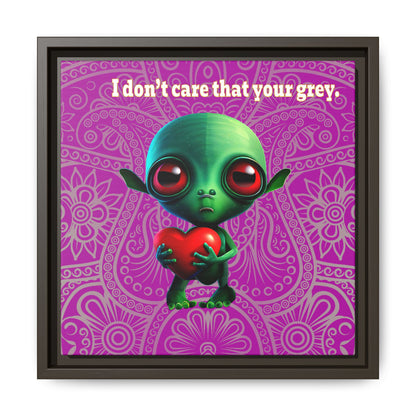 I don't care that your grey - framed canvas art (pink swirl)