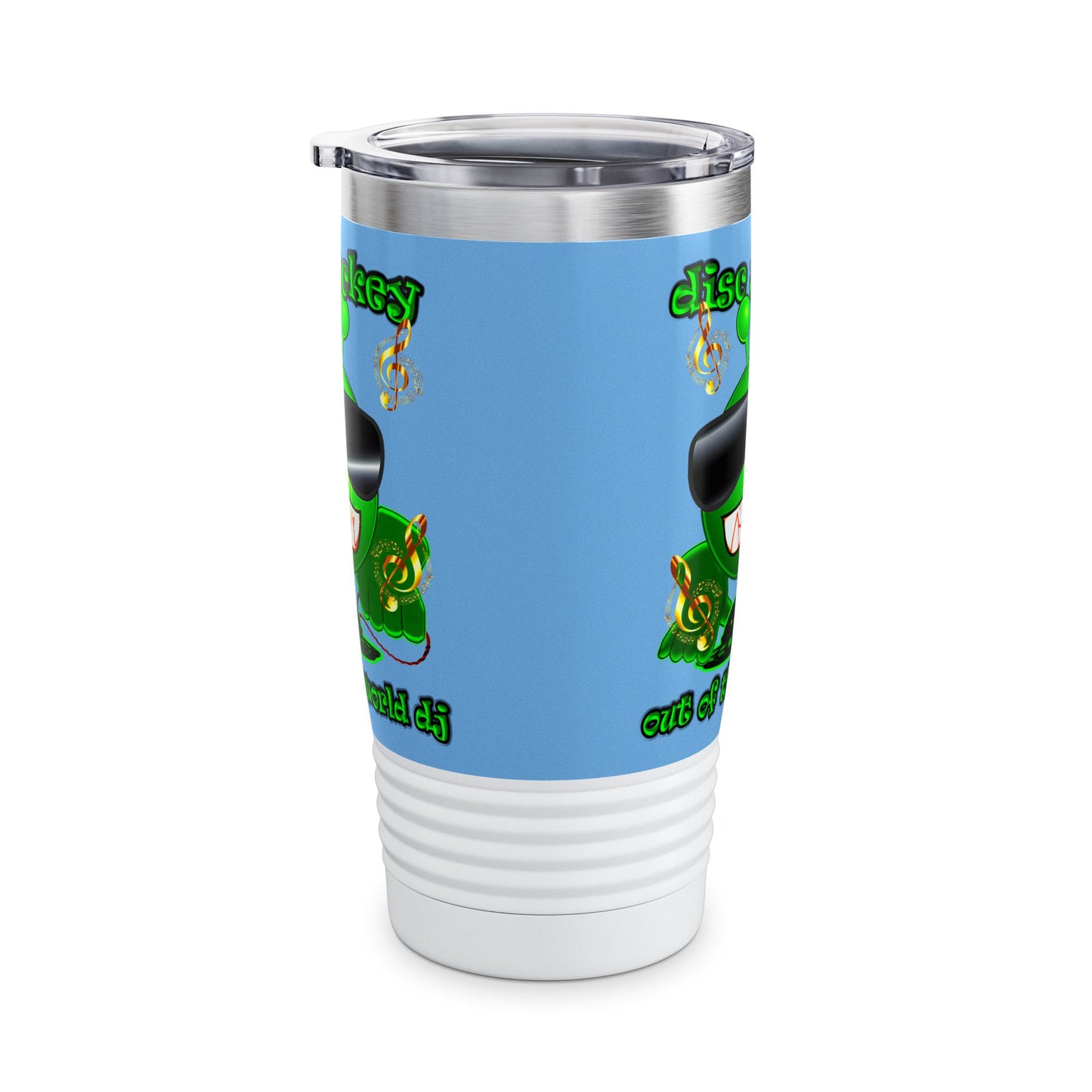 disc jockey - Ringneck Tumbler, 20oz (light blue)