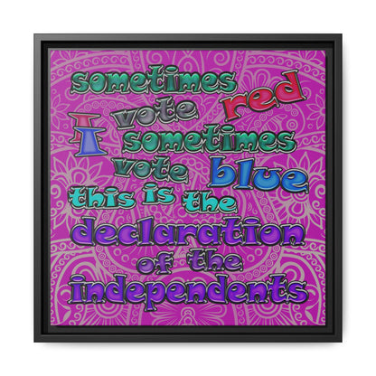 declaration of the independents - framed canvas art (pink swirl)