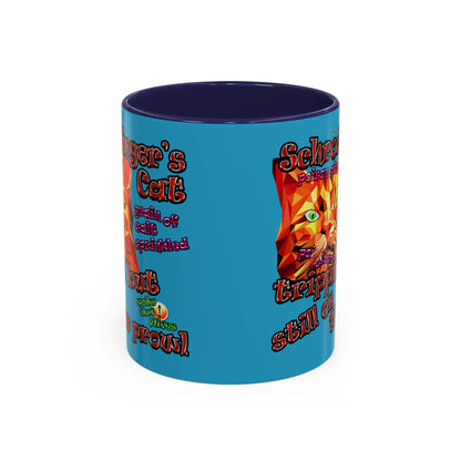 schrodinger's cat - Accent Mug (turquoise)