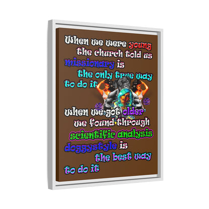 doggystyle - framed canvas art (brown)