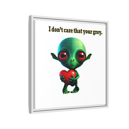 I don't care that your grey - framed canvas art (white)