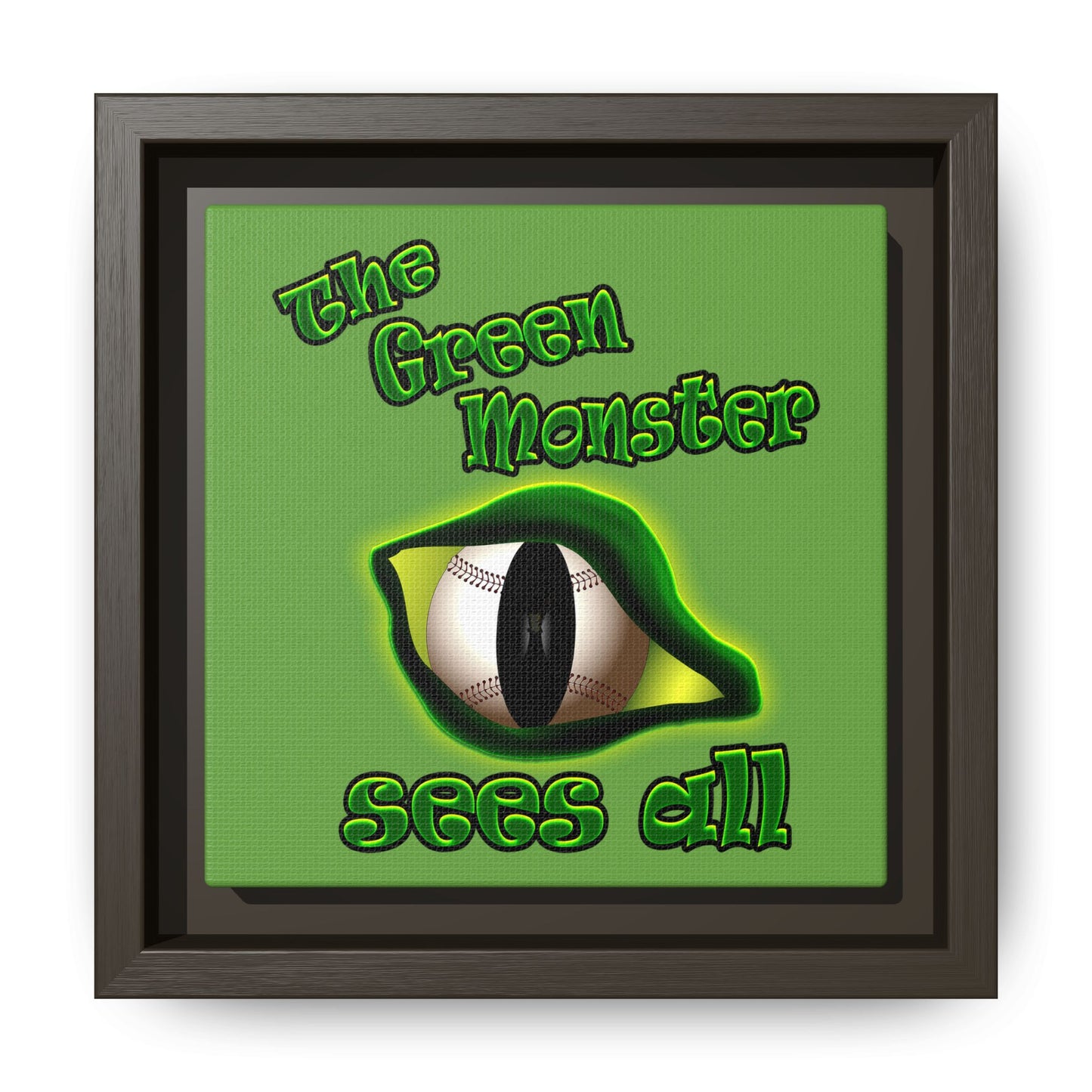 green monster - framed canvas art (green)