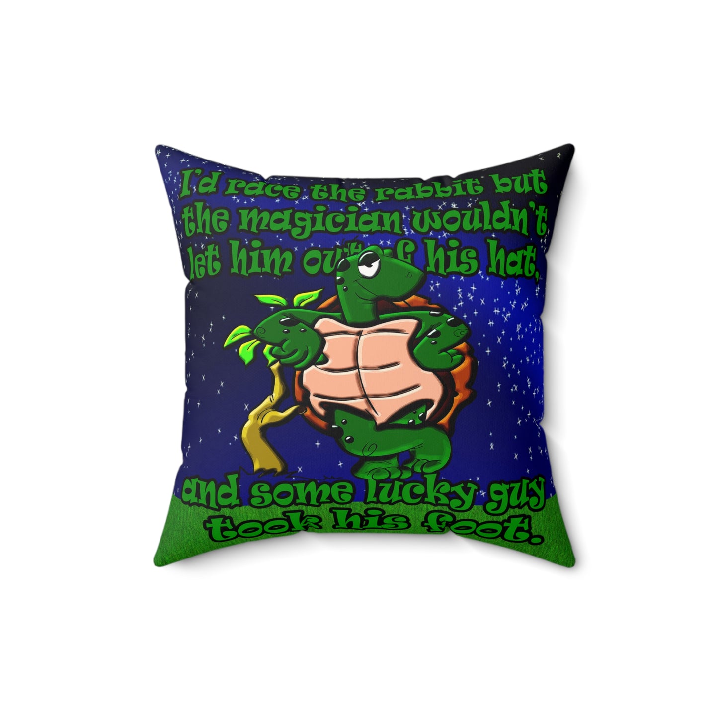 turtle race - Faux Suede Square Pillow - ('snoops' background)
