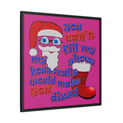 santa's shoes - framed canvas art (pink)