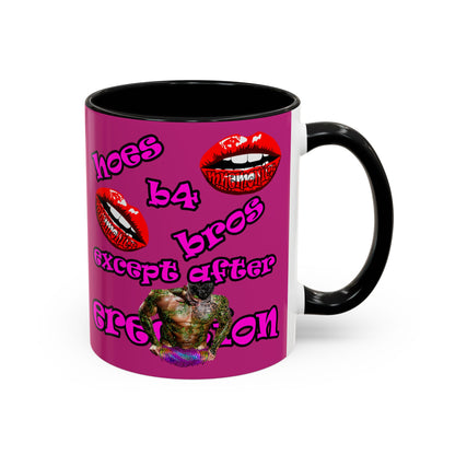 hoes b4 bros - Accent Mug (pink)