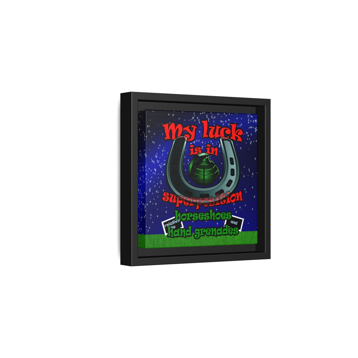 my luck - framed canvas art ('snoops' background)