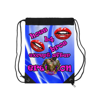 hoes b4 bros - Drawstring Bag (blue-white wave)