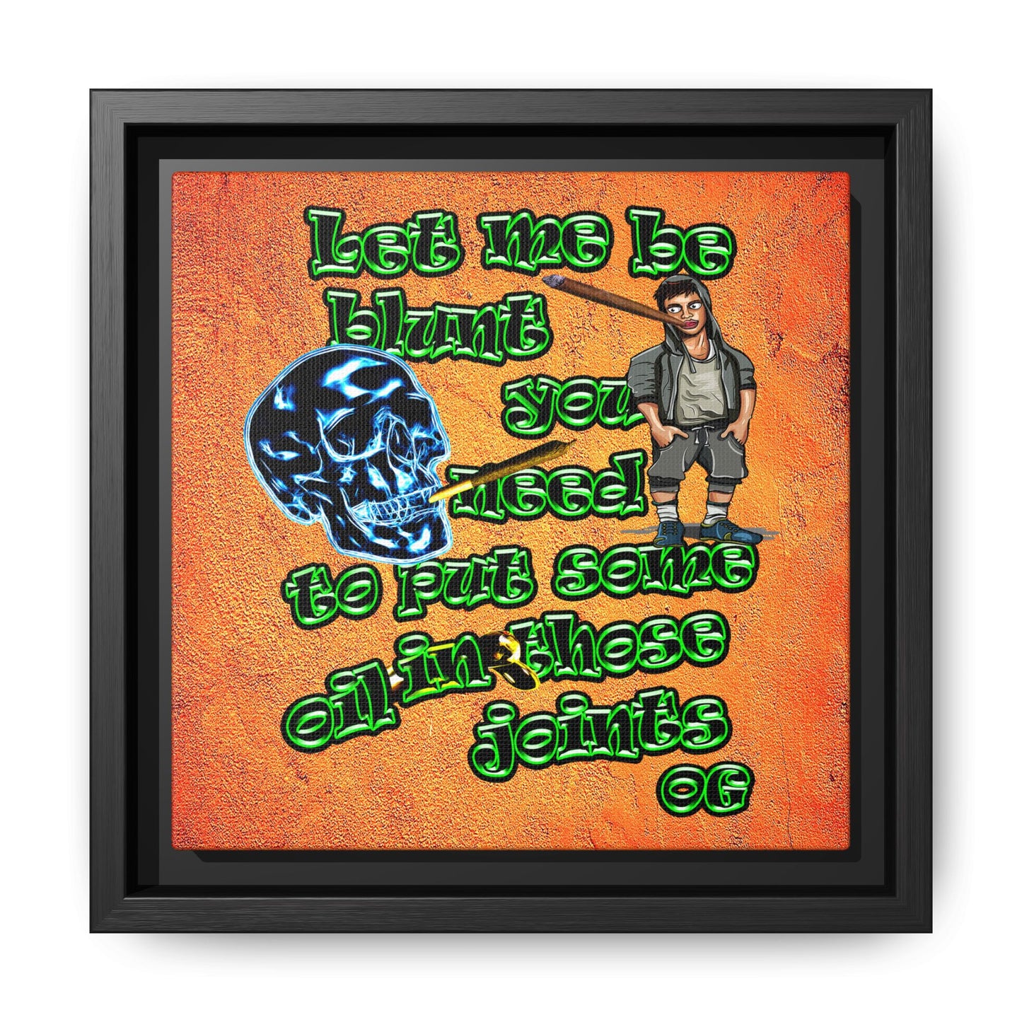 og - framed canvas art (burnt orange)