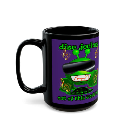 disc jockey - Black Mug (purple)