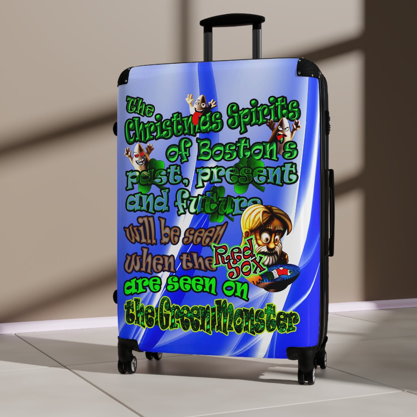 christmas spirits of boston - Suitcase (blue-white wave)