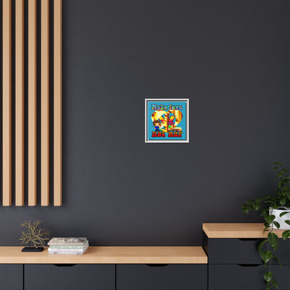 love peace - framed canvas art (turquoise)
