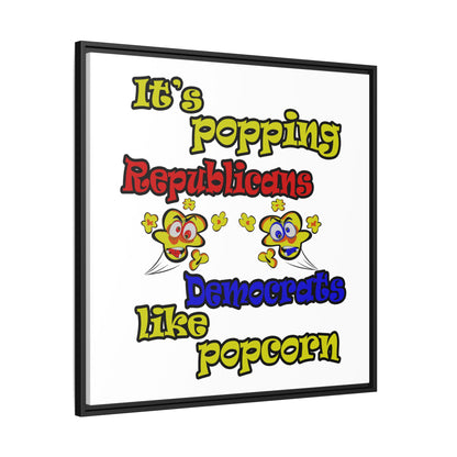 popping like popcorn - framed canvas art (white)