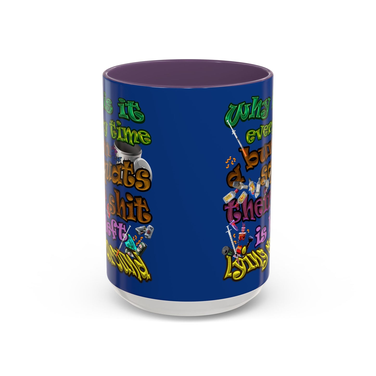 the bum's shit - Accent Mug (dark blue)