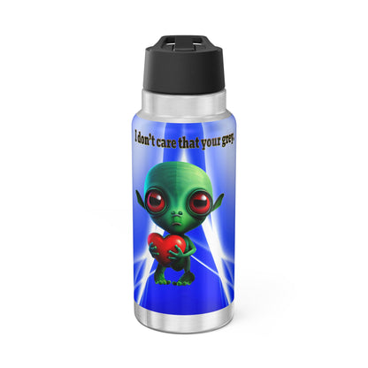 I don't care that your grey - Gator Tumbler, 32oz  (blue-white wave)