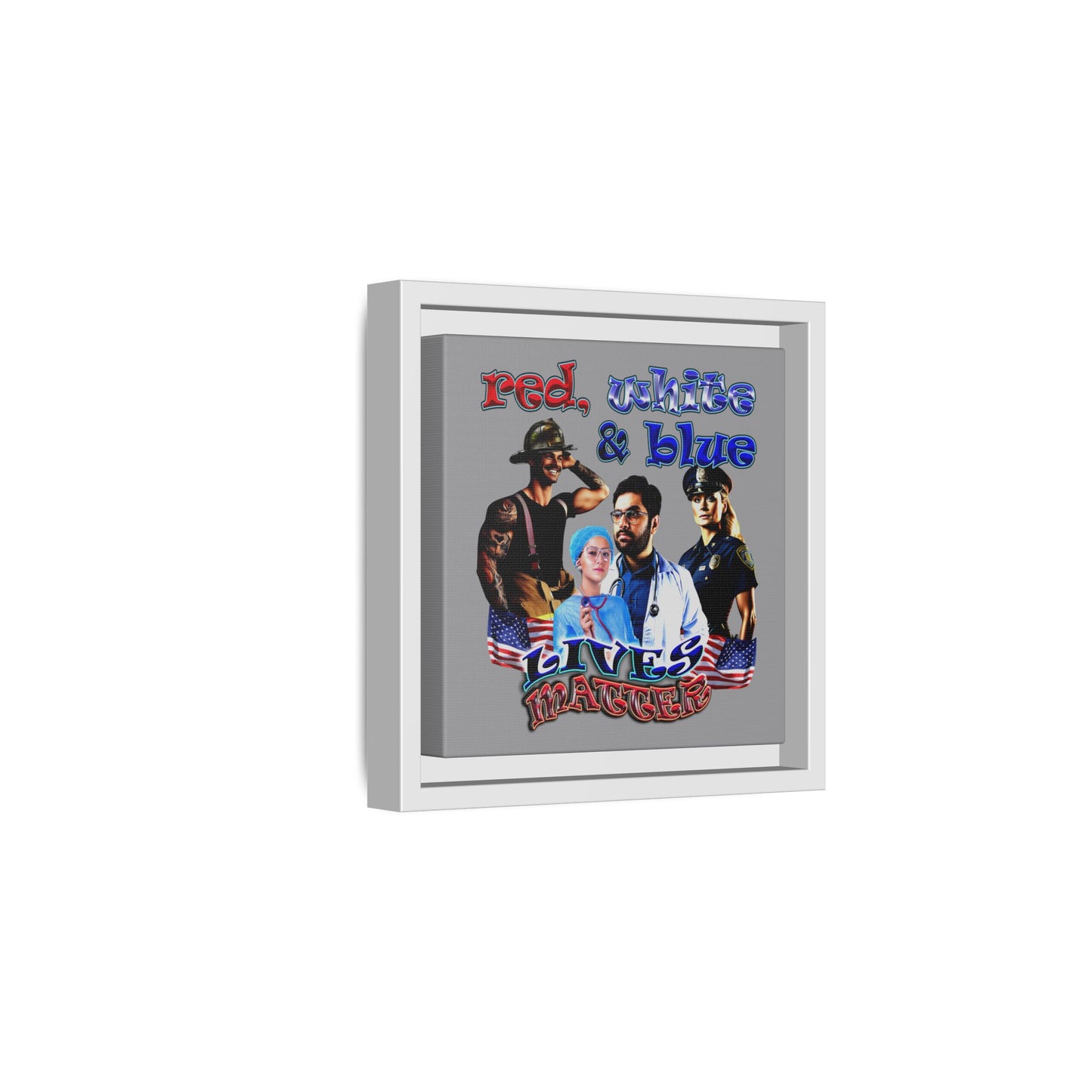 rw&b lives matter - framed canvas art (grey)