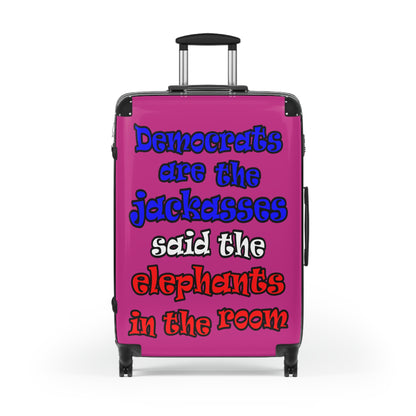 donkeys and elephants - Suitcase (pink)
