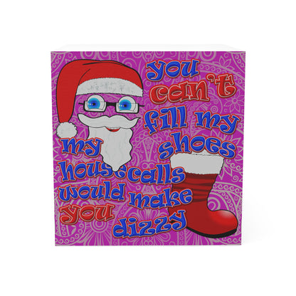 santa's shoes - note cube (pink swirl)